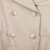 Beige Double Breasted Short Trench Coats - SHIMENG