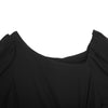 Black Slim Incline Neck Slit Midi Dress - SHIMENG