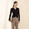 Black Slim Sweater with Buttons - SHIMENG