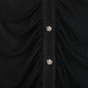 Black Slim Waist Short Sleeve Sweater - SHIMENG