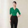 Emerald Slim V Neck T - shirt - SHIMENG