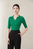 Emerald Slim V Neck T - shirt - SHIMENG