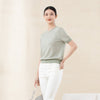 Grass Green Knitted Short Sleeve T-shirt - SHIMENG
