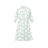 Grey Green Calla Lily Printed Midi Dresses - SHIMENG