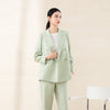 Grey Green Double Breasted Suit Blazer - SHIMENG