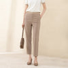 Khaki Crop Suit Pants - SHIMENG