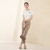 Khaki Crop Suit Pants - SHIMENG