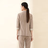 Khaki Midi Sleeve Lapel Suit - SHIMENG