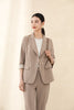Khaki Midi Sleeve Lapel Suit - SHIMENG