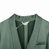 Olive Acetate Lapeled Suit Blazer - SHIMENG