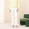 White Slim Boot Cut Pants - SHIMENG