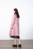 Mist Pink Wool Trench Coat - SHIMENG