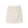 Beige High Waist Tweed Plaid Midi Skirt - SHIMENG