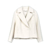 Beige Short Alpaca Large Lapel Coats - SHIMENG