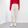 Beige Tapered Mid-Calf Pants - SHIMENG