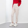 Beige Tapered Mid-Calf Pants - SHIMENG