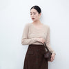 Beige Wool V Neck Sweater - SHIMENG