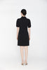 Black A-line Short Sleeve Dress - SHIMENG
