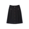 Black Button High Waist Demin Skirts - SHIMENG