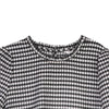 Black Checkered Puff Sleeves T-shirt - SHIMENG