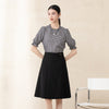 Black Checkered Puff Sleeves T-shirt - SHIMENG