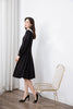 Black Contrast Collar Dress - SHIMENG