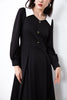 Black Contrast Collar Dress - SHIMENG