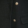 Black Double Breasted Tweed Trench Coats - SHIMENG