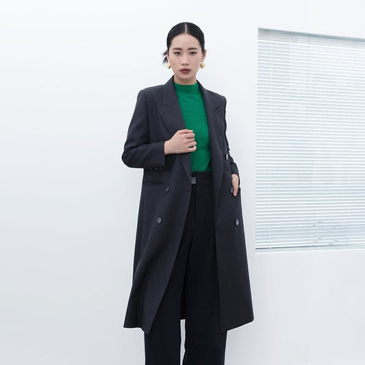 Black Extra Suit Blazer Trench Coats - SHIMENG