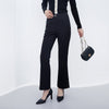 Black High Waist Flare Pants - SHIMENG