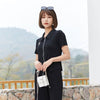 Black Knitted T-shirt With Zipper - SHIMENG