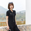 Black Knitted T-shirt With Zipper - SHIMENG