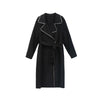 Black Large Collar Wool Overcoats - SHIMENG