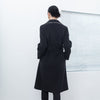 Black Large Collar Wool Overcoats - SHIMENG