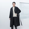 Black Large Collar Wool Overcoats - SHIMENG