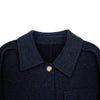 Black Long Wool Coats Metal Button - SHIMENG