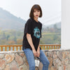 Black Printed Butterfly Pattern T-shirt - SHIMENG