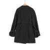 Black Short Belted Trench Coats - SHIMENG