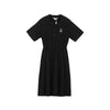 Black Short Sleeve Waist Polo Collar Dresses - SHIMENG