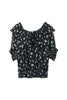 Black Silk Ditsy Floral T-shirt - SHIMENG