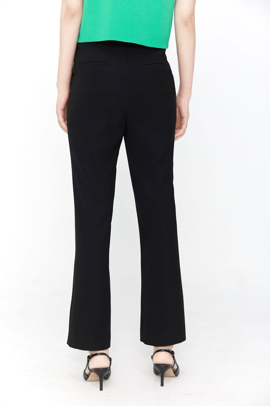Black Slim-fit Bootcut Suit Pants - SHIMENG