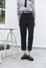 Black Slim-fit Straight Leg Pants - SHIMENG