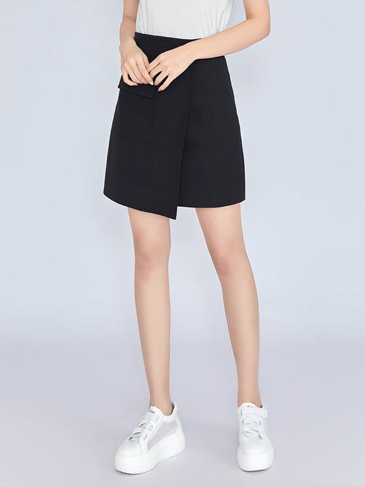 Black Splice Short Skirt A Line - SHIMENG
