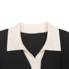 Black V Neck Knitted Slim Sweater - SHIMENG