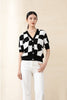 Black & White Short Sleeve Heart Pattern T-shirt - SHIMENG