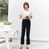 Black Wide leg Fork Pants - SHIMENG