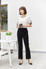 Black Wide leg Fork Pants - SHIMENG