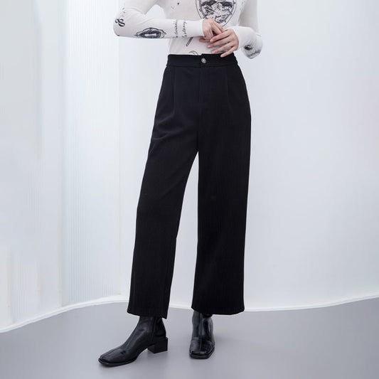 Black Wide Leg Pants - SHIMENG