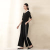 Black Wide Leg Sport Pants - SHIMENG