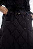 Black Windbreaker Jacket with Quilted Feather Padding - SHIMENG